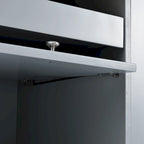 Kitchen Island Cart with Drop Leaf, LED Light, Fluted Glass Doors, Adjustable Shelf, and 2 Drawers