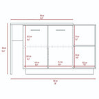 Chesterfield 2-Shelf 1-Drawer Kitchen Island Black Wengue and Light Oak