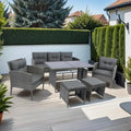 ACROMA 6-piece Rattan Wicker Patio Furniture Set-Outdoor with coffee table