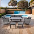 ACROMA 6-piece Rattan Wicker Patio Furniture Set-Outdoor with coffee table