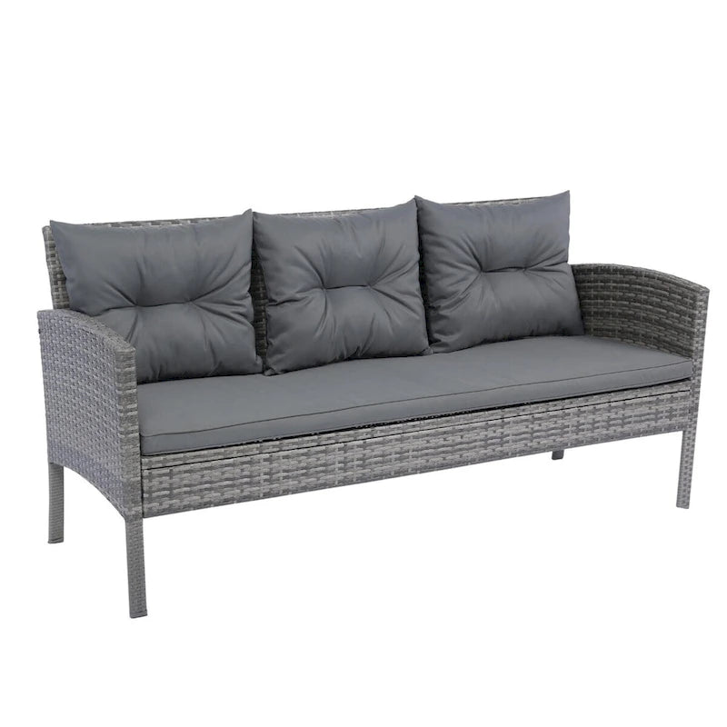ACROMA 6-piece Rattan Wicker Patio Furniture Set-Outdoor with coffee table