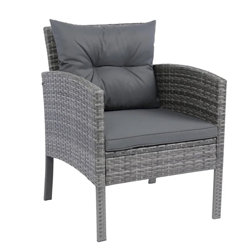 ACROMA 6-piece Rattan Wicker Patio Furniture Set-Outdoor with coffee table