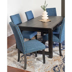 Muzzi Contemporary 7-Piece Dining Set, Dining Table with 6 Stylish Chairs
