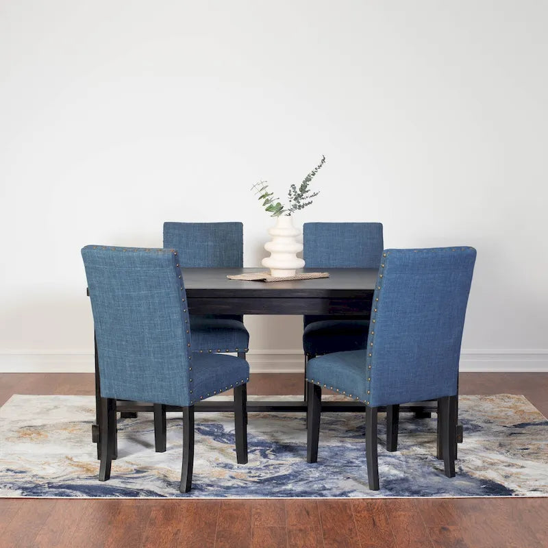 Muzzi Contemporary 7-Piece Dining Set, Dining Table with 6 Stylish Chairs