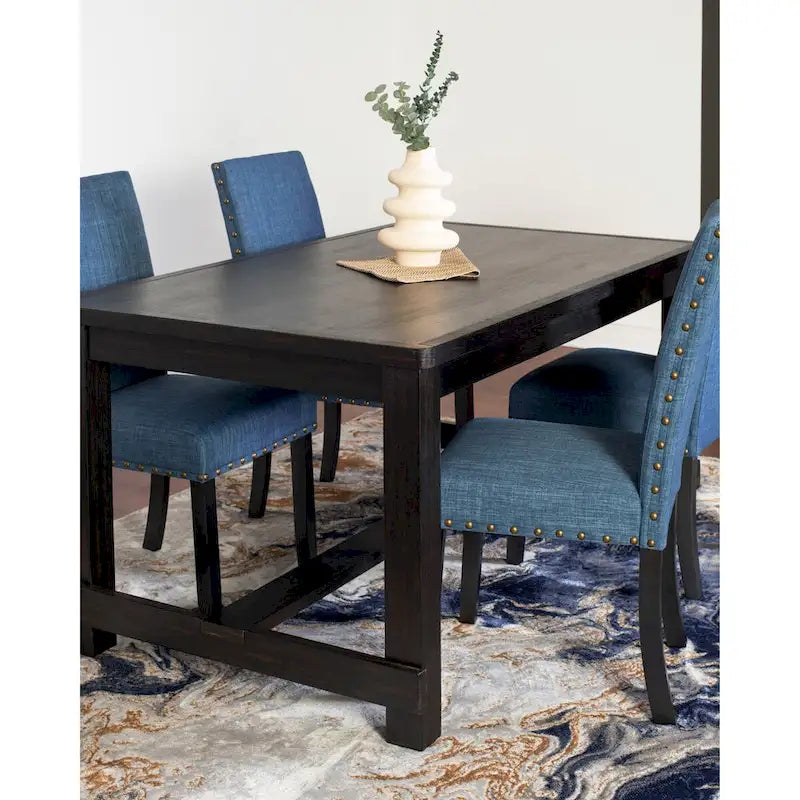 Muzzi Contemporary 7-Piece Dining Set, Dining Table with 6 Stylish Chairs