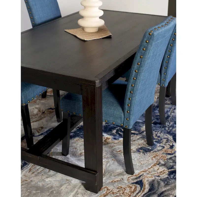 Muzzi Contemporary 7-Piece Dining Set, Dining Table with 6 Stylish Chairs