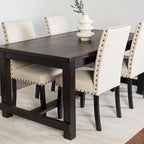 Muzzi Contemporary 7-Piece Dining Set, Dining Table with 6 Stylish Chairs