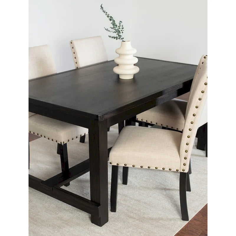 Muzzi Contemporary 7-Piece Dining Set, Dining Table with 6 Stylish Chairs