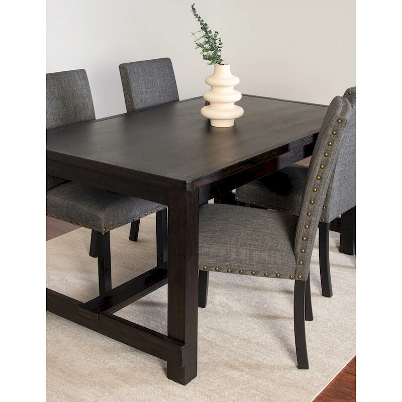 Muzzi Contemporary 7-Piece Dining Set, Dining Table with 6 Stylish Chairs
