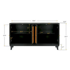 Handcrafted Premium Grain Panels,Rattan Sideboard Buffer Cabinet,Accent Storage Cabinet With 4 Rattan Doors