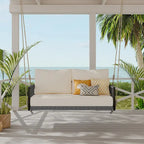 Nestfair Woven Rope Outdoor Swing Sofa with Soft Cushions Seating