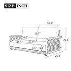 Nestfair Woven Rope Outdoor Swing Sofa with Soft Cushions Seating