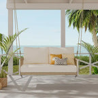 Nestfair Woven Rope Outdoor Swing Sofa with Soft Cushions Seating
