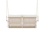 Nestfair Woven Rope Outdoor Swing Sofa with Soft Cushions Seating