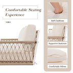 Nestfair Woven Rope Outdoor Swing Sofa with Soft Cushions Seating