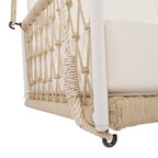 Nestfair Woven Rope Outdoor Swing Sofa with Soft Cushions Seating
