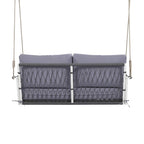 Nestfair Woven Rope Outdoor Swing Sofa with Soft Cushions Seating