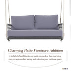Nestfair Woven Rope Outdoor Swing Sofa with Soft Cushions Seating