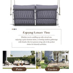 Nestfair Woven Rope Outdoor Swing Sofa with Soft Cushions Seating