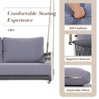 Nestfair Woven Rope Outdoor Swing Sofa with Soft Cushions Seating