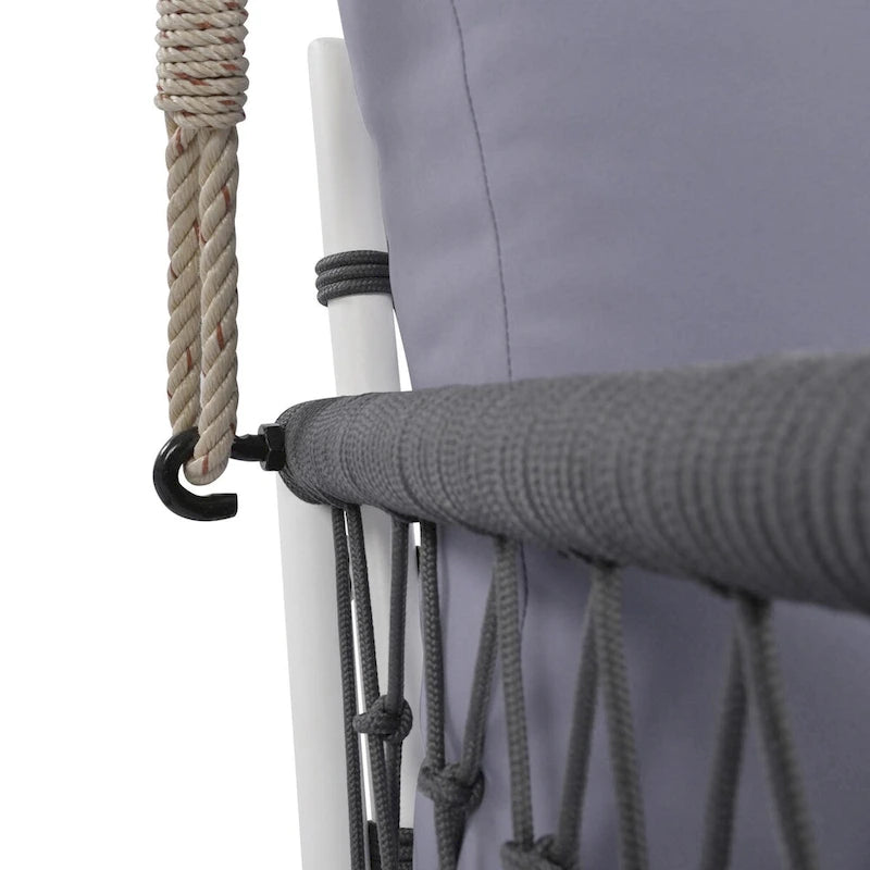 Nestfair Woven Rope Outdoor Swing Sofa with Soft Cushions Seating