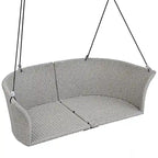 2 Seater Rattan Woven Swing Chair with Ropes and Cushion