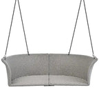 2 Seater Rattan Woven Swing Chair with Ropes and Cushion