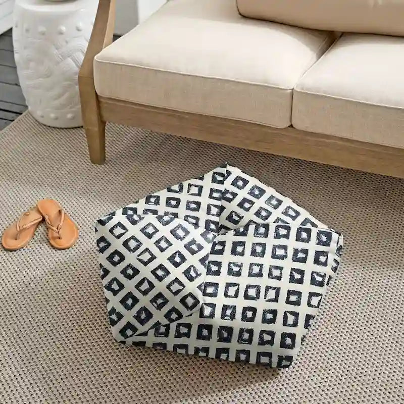 Sorra Home Sunbrella Outdoor Geo Pouf