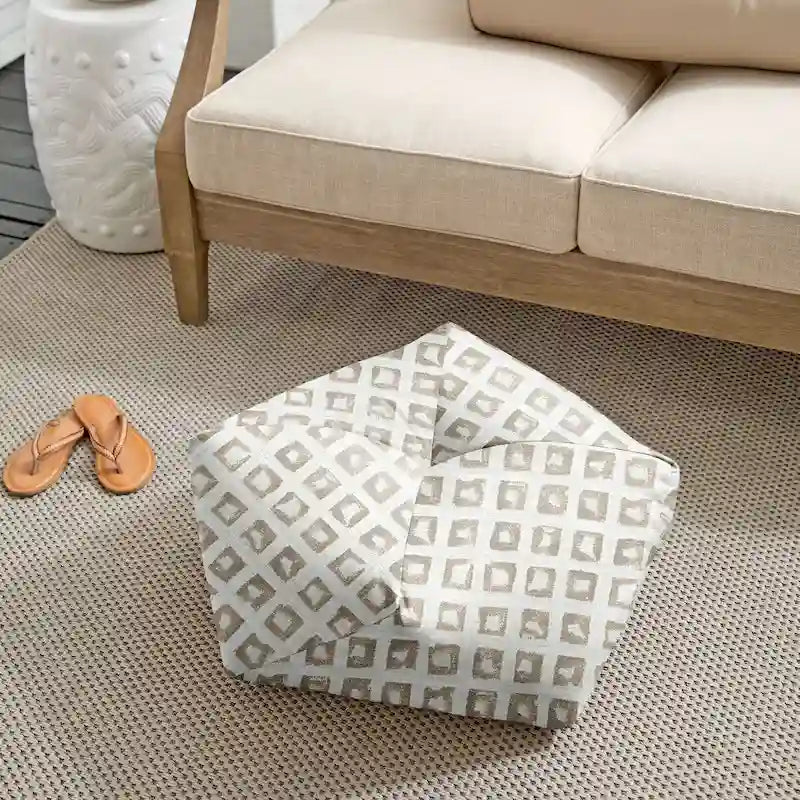 Sorra Home Sunbrella Outdoor Geo Pouf