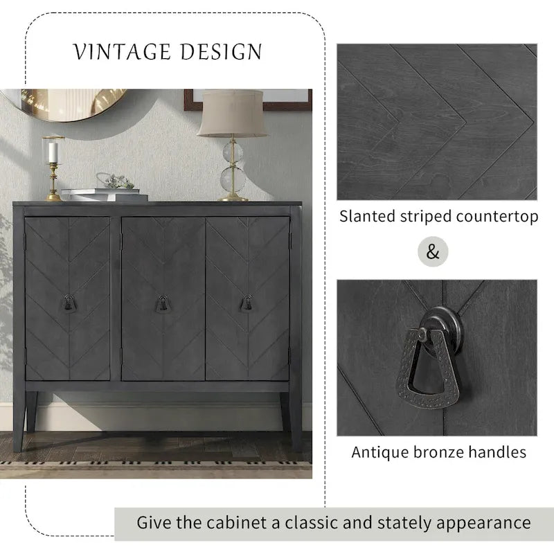 37 Vintage Style Kitchen Accent Buffet Sideboard Cabinet