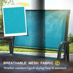 Porch Glider Set of 2, Metal Frame Swing Glider Chairs with Breathable Mesh Fabric, Curved Armrests and Steel Frame
