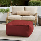 Sorra Home Sunbrella Outdoor Corded Solid Bean Pouf