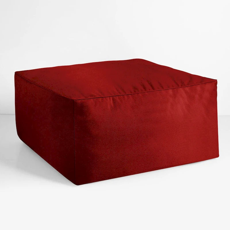 Sorra Home Sunbrella Outdoor Corded Solid Bean Pouf
