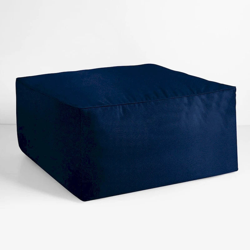 Sorra Home Sunbrella Outdoor Corded Solid Bean Pouf