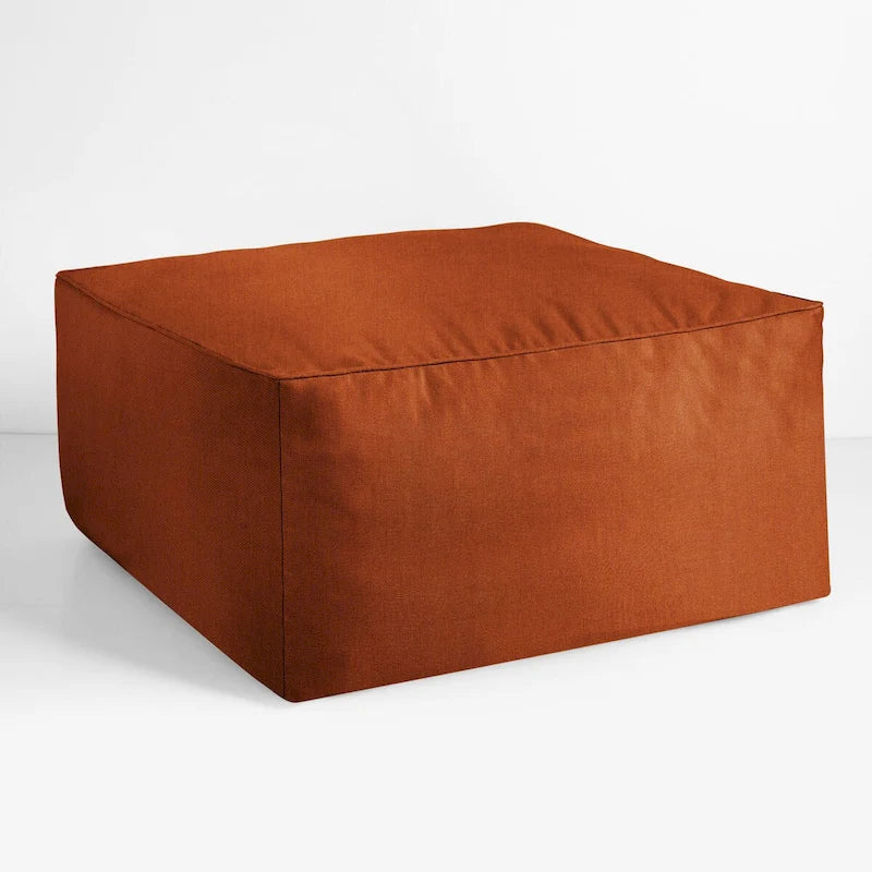 Sorra Home Sunbrella Outdoor Corded Solid Bean Pouf