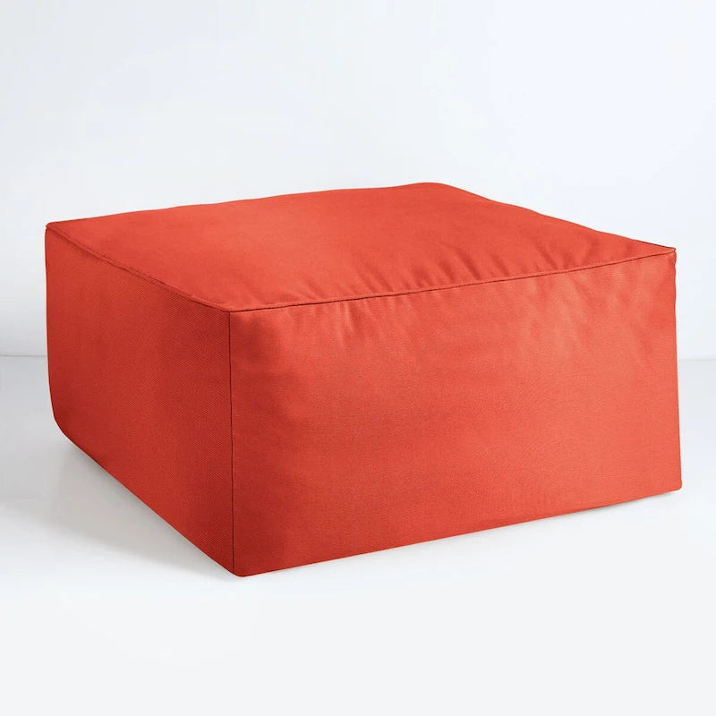 Sorra Home Sunbrella Outdoor Corded Solid Bean Pouf