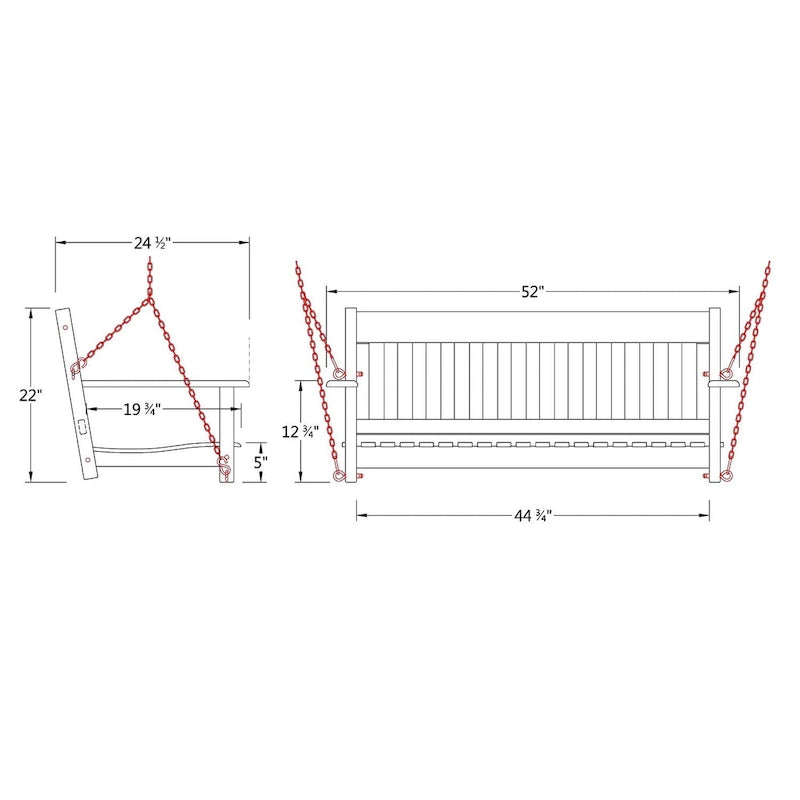 Cambridge Casual Alston Traditional Mahogany Wood Porch Swing