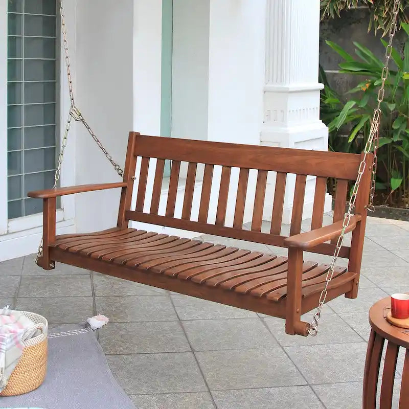 Cambridge Casual Alston Traditional Mahogany Wood Porch Swing