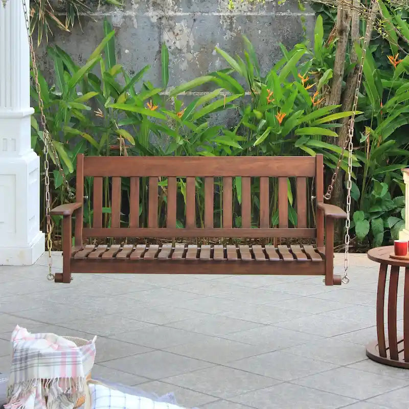 Cambridge Casual Alston Traditional Mahogany Wood Porch Swing