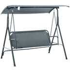 3-Seat Outdoor Patio Swing Chair with Adjustble Canopy