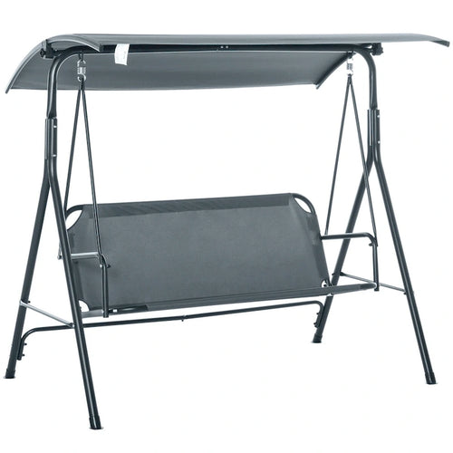 3-Seat Outdoor Patio Swing Chair with Adjustble Canopy