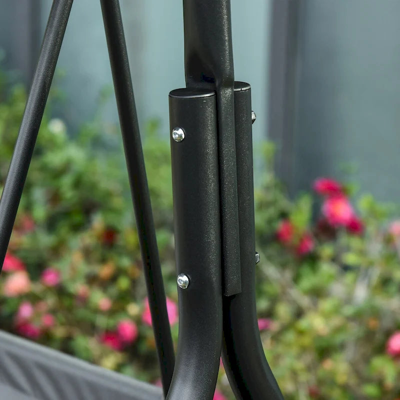 3-Seat Outdoor Patio Swing Chair with Adjustble Canopy