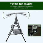 3-Seat Outdoor Patio Swing Chair with Adjustble Canopy