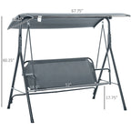 3-Seat Outdoor Patio Swing Chair with Adjustble Canopy