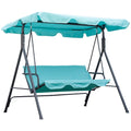 Outdoor 3-Person Swing with Stand with Adjustable Tilt Canopy and Swing Bench-Style Seat