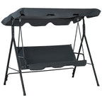 Outdoor 3-Person Swing with Stand with Adjustable Tilt Canopy and Swing Bench-Style Seat