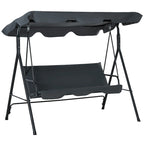 Outdoor 3-Person Swing with Stand with Adjustable Tilt Canopy and Swing Bench-Style Seat