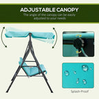 Outdoor 3-Person Swing with Stand with Adjustable Tilt Canopy and Swing Bench-Style Seat