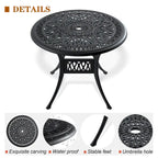 5-Pieces Aluminum Patio Set , 4 x Armchairs with Cushions In Random Colors with 1 With Umbrella Hole Table