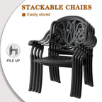 5-Pieces Aluminum Patio Set , 4 x Armchairs with Cushions In Random Colors with 1 With Umbrella Hole Table